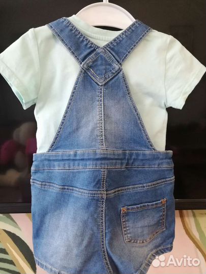 Джинсовый комбинезон для девочки 74 80