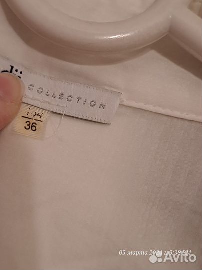 Рубашка белая,Oodji, 42 р.(36р), б/у