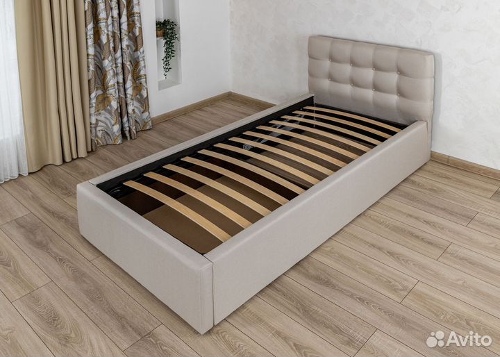 Кровать 80х200 с подъемным механизмом бежевая