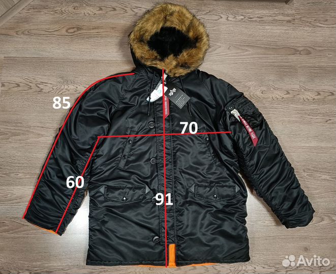 Аляска Alpha Industries N-3B black Размер 3XL 58