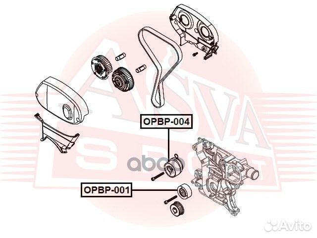 Ролик натяжной ремня грм перед opbp004 asva