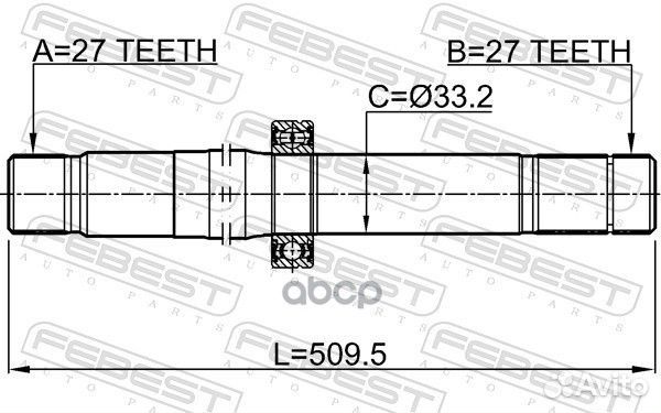 Полуось левая mercedes W205 (27X510X27) 1612-22