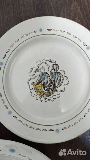 Тарелки зик конаково с корабликом СССР