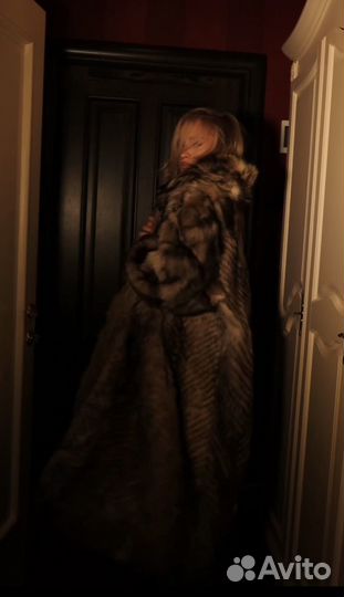 Винтажная шуба из волка женская