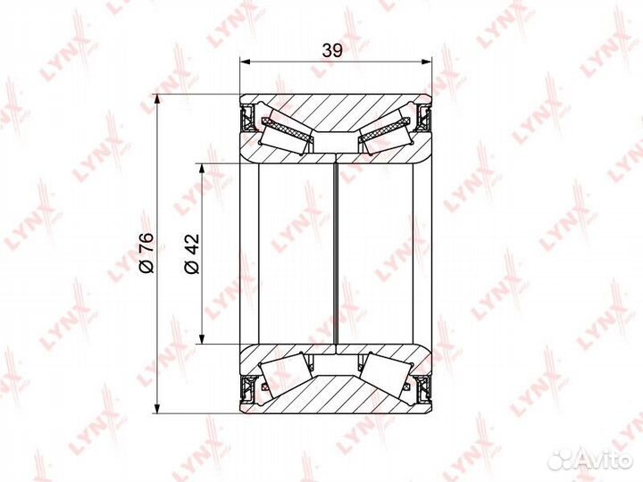 Подшипник ступицы lynxauto WB-1340