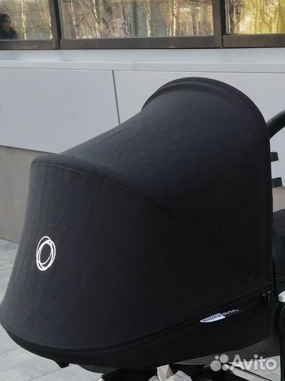 Черный трикотажный капор капюшон Bugaboo donkey