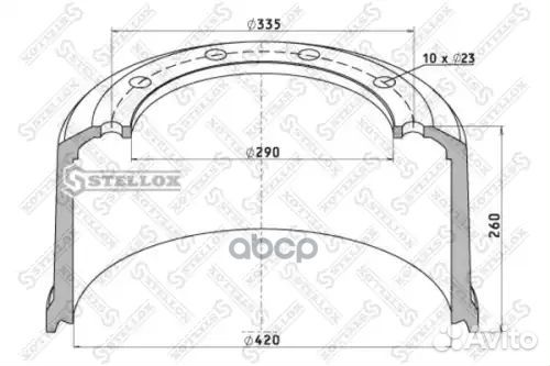 85-00049-SX торм.барабан 420.2x200/215 H260
