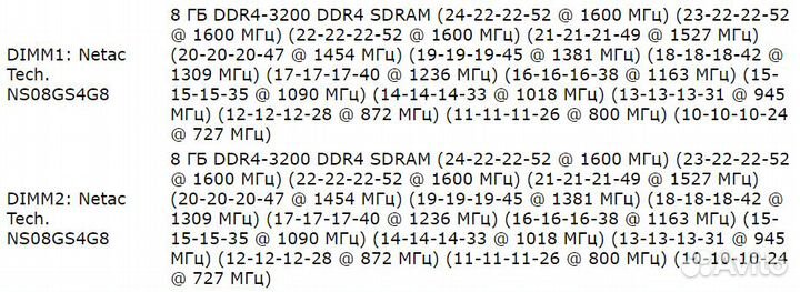 Оперативная память sodimm DDR4 2*8GB гарантия