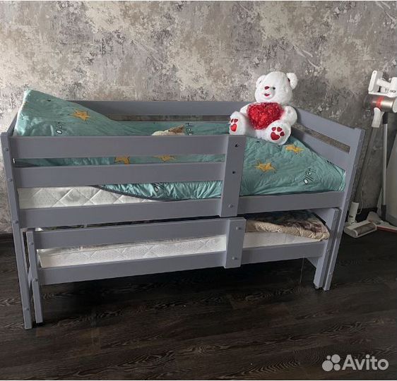 Кровать для 2-х детишек из березы