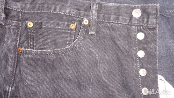 Мужские джинсы levis 501 черные W 34 L 34