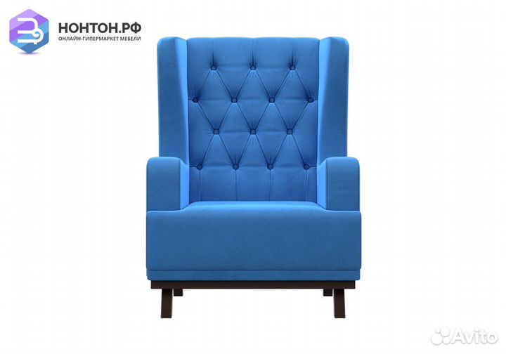 Кресло Джон Люкс велюр голубой