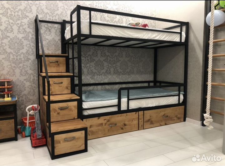 Лофт. Детская кровать чердак двухъярусная