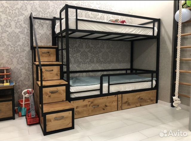 Лофт. Детская кровать чердак двухъярусная