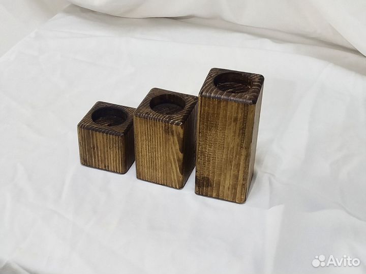 Подсвечники под чайные свечи из дерева
