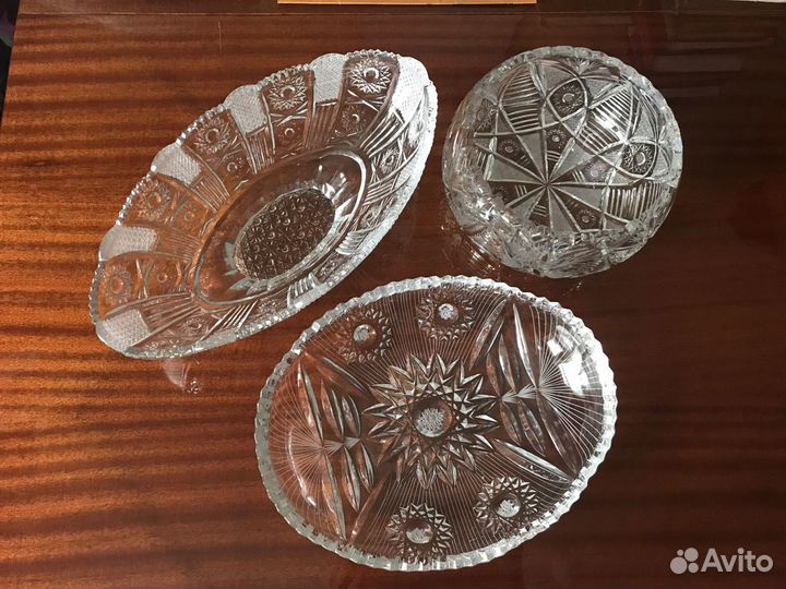 СССР посуда, хрусталь : ваза, блюдо, салатник