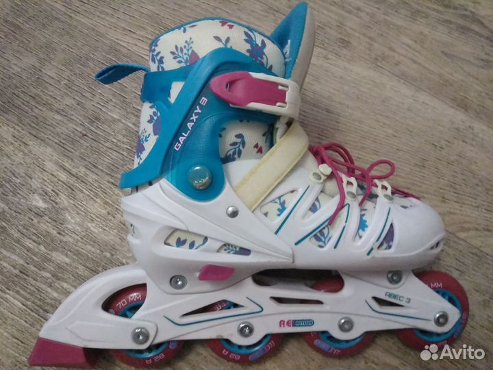 Ролики для девочек, размер 36-39+ защита