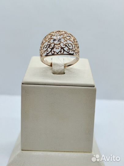 Золотое кольцо с фианитом 585* (кир)