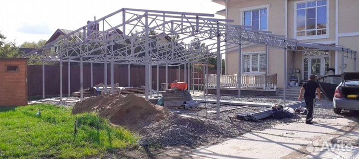 Изготовление навеса, бесплатная доставка КАД