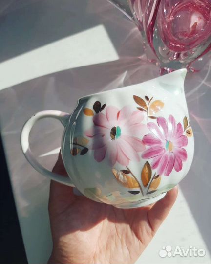 Молочник Дулево СССР, блюдца Limoges Винтаж