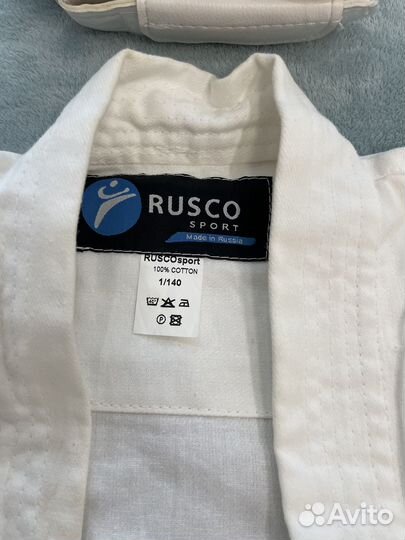 Кимоно для карате детское Rusco 140см +шлем +з/пах