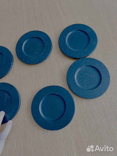 Подставки под кружки чашки деревянные 6 шт