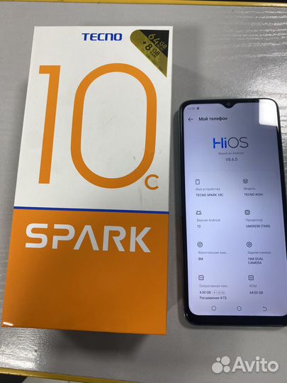 TECNO Spark 10c, 4/64 ГБ