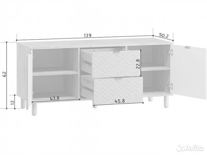 Тв-тумба Теджонс Art Aquamarine