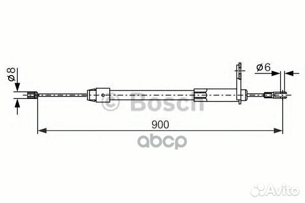 Трос ручного тормоза MB W203 900мм 1987477847 B