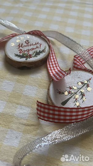 Деревянные елочные украшения игрушки