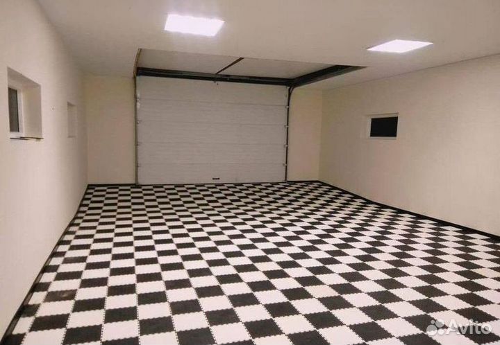 Модульная пвх плитка в автосервис / сто