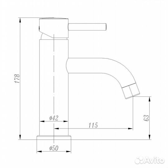 Смеситель для раковины abber Wasser Kreis черный матовый AF8110B