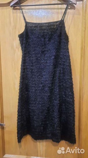 Платье cyrille gassiline черное с бахрамой р 44