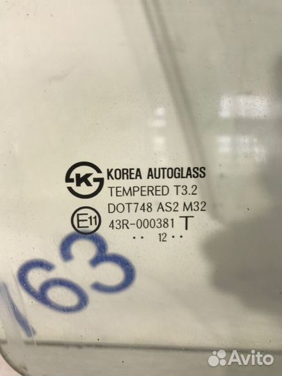 Стекло двери перед прав hyundai solaris 1 1.6 мт х