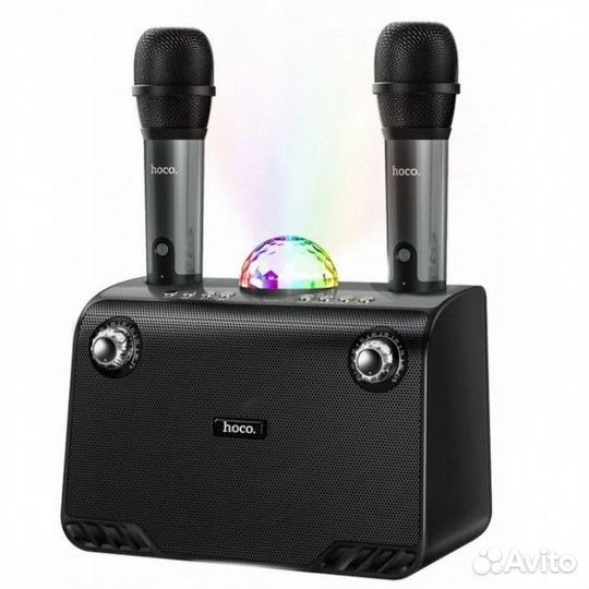 Колонка Bluetooth MP3 FM караоке 2 микрофона Hoco