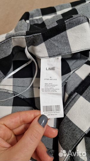 Юбка шорты lime M 44 46 в клеточку