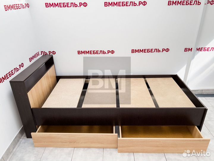 Кровать новая с ящиками для белья