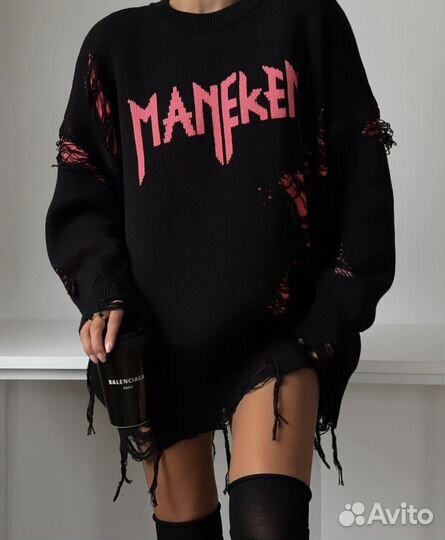 Вязаный свитер в стиле grunge бренда Maneken brand