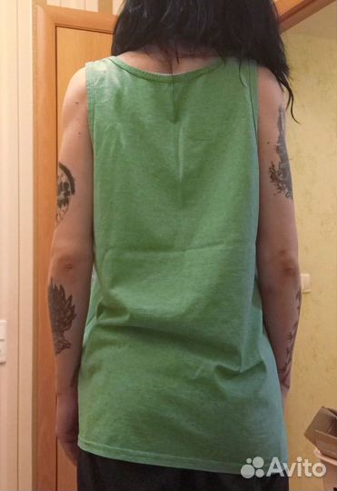 Майка бирюзовая/зелёная мужская Fruit Loom, М