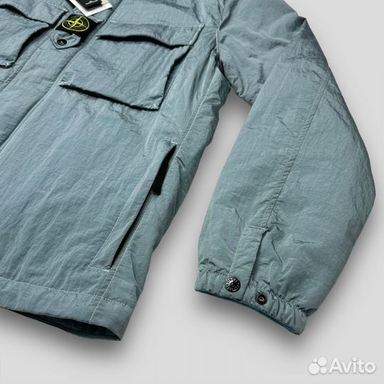 Куртка весенняя Stone island Primaloft голубая