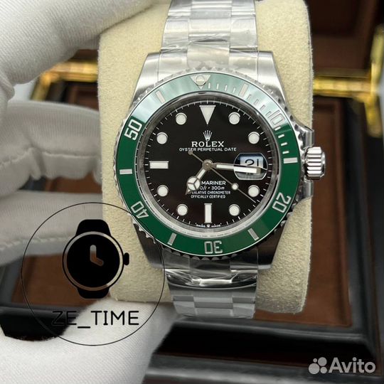 Часы Rolex submariner зеленые безель (904L)