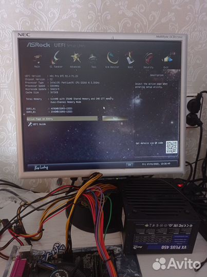Плата Asrock + процессор + охлаждение + память