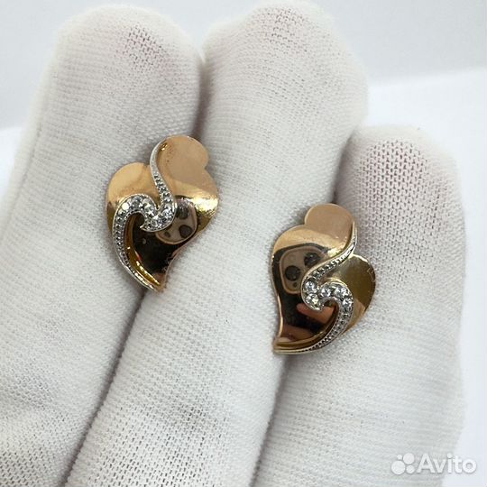 Золотые серьги с камнем