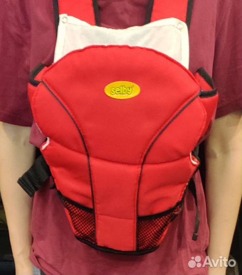 Рюкзак переноска кенгуру Selby красный
