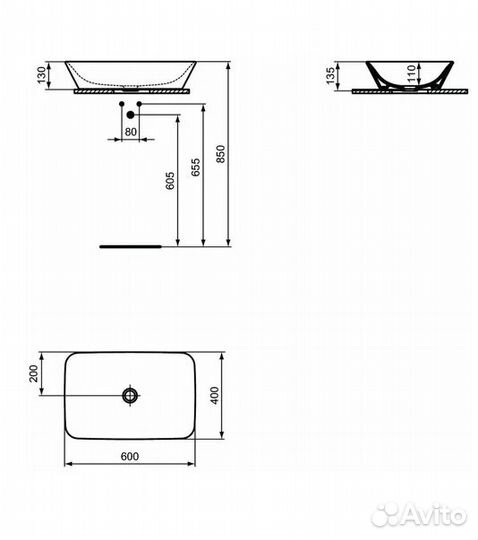 Раковина-чаша 60 см Ideal Standard connect AIR E03