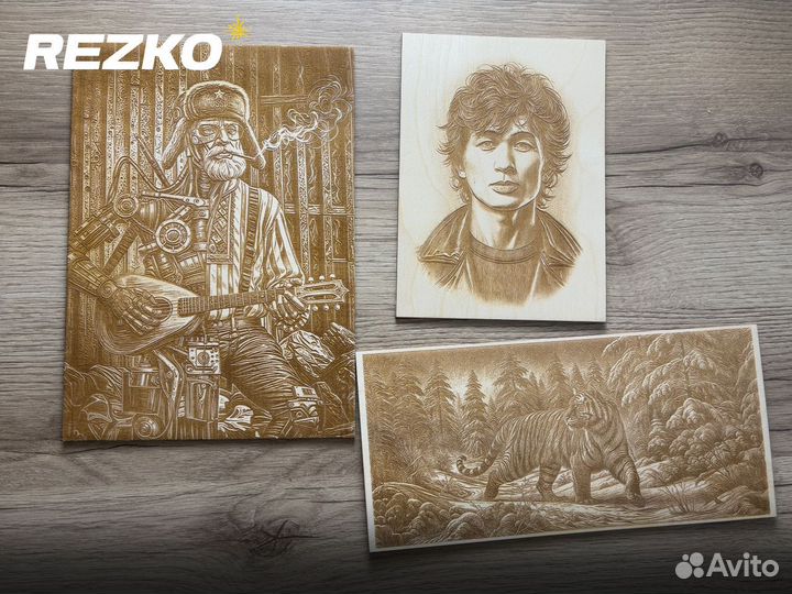 Картины на дереве лазерной гравировкой 3D эффект