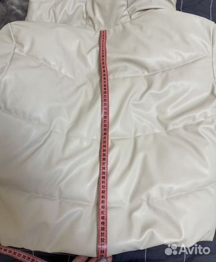 Zara куртка пуховик экокожа