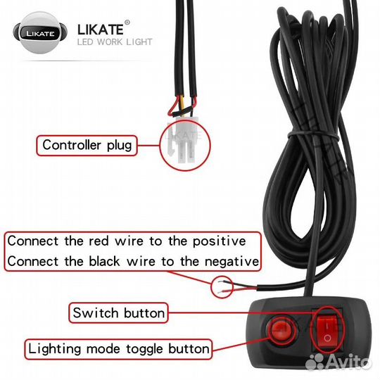 Комплект светодиодных огней 12w, 24w, стробоскоп