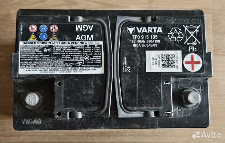 Аккумулятор AGM varta под восстановление 12V 68 Ah