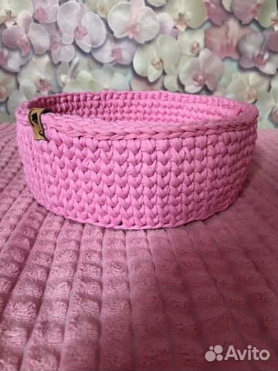 Корзинка из трикотажной пряжи