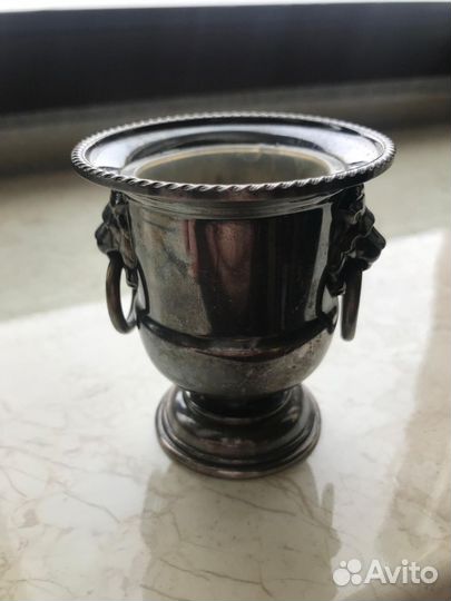 Винтажная посеребренная подставка для зубочисток